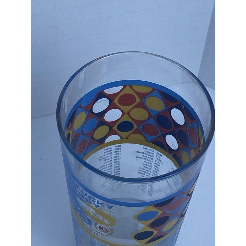 Kentucky Derby 139th Souvenir Glass Churchill Downs Horse Racing Cup Geometric